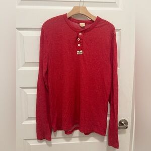 Hollister Red Long Sleeve Henley